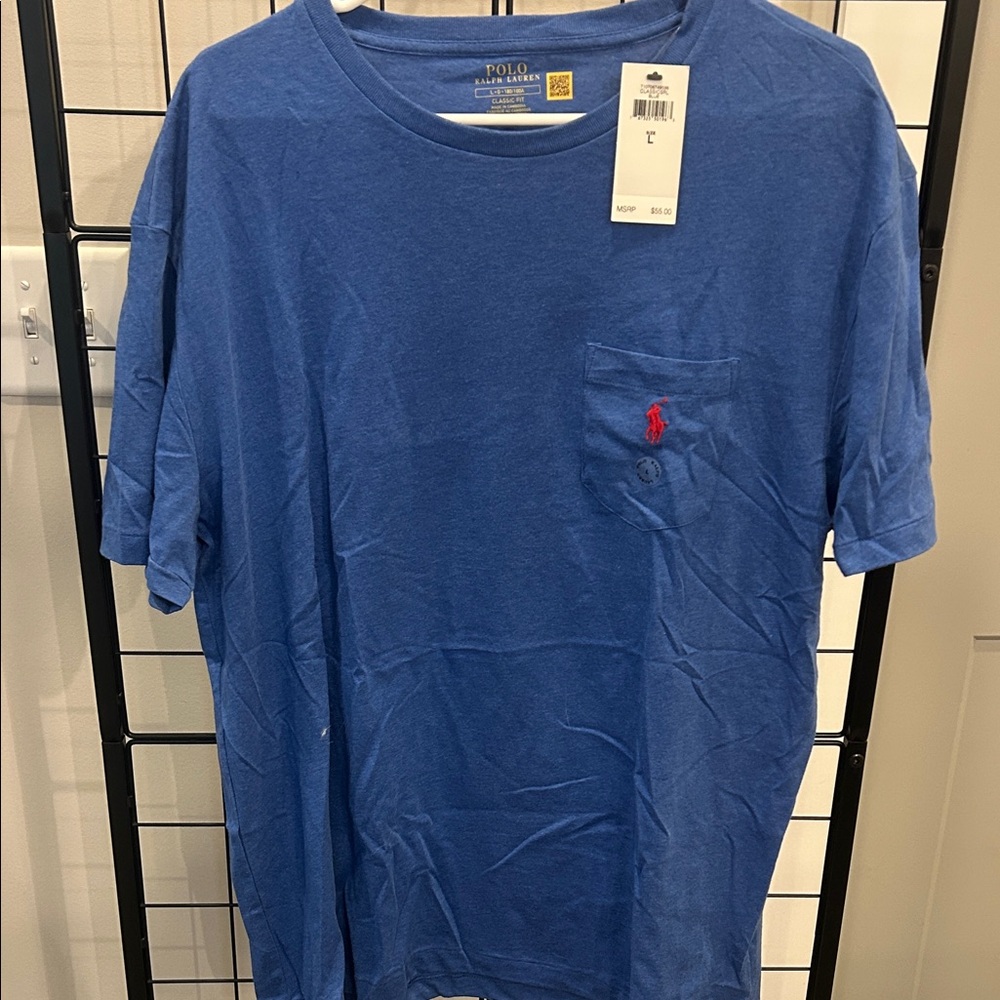 Polo by Ralph Lauren Men's Classic Blue Pocket Tee NWT